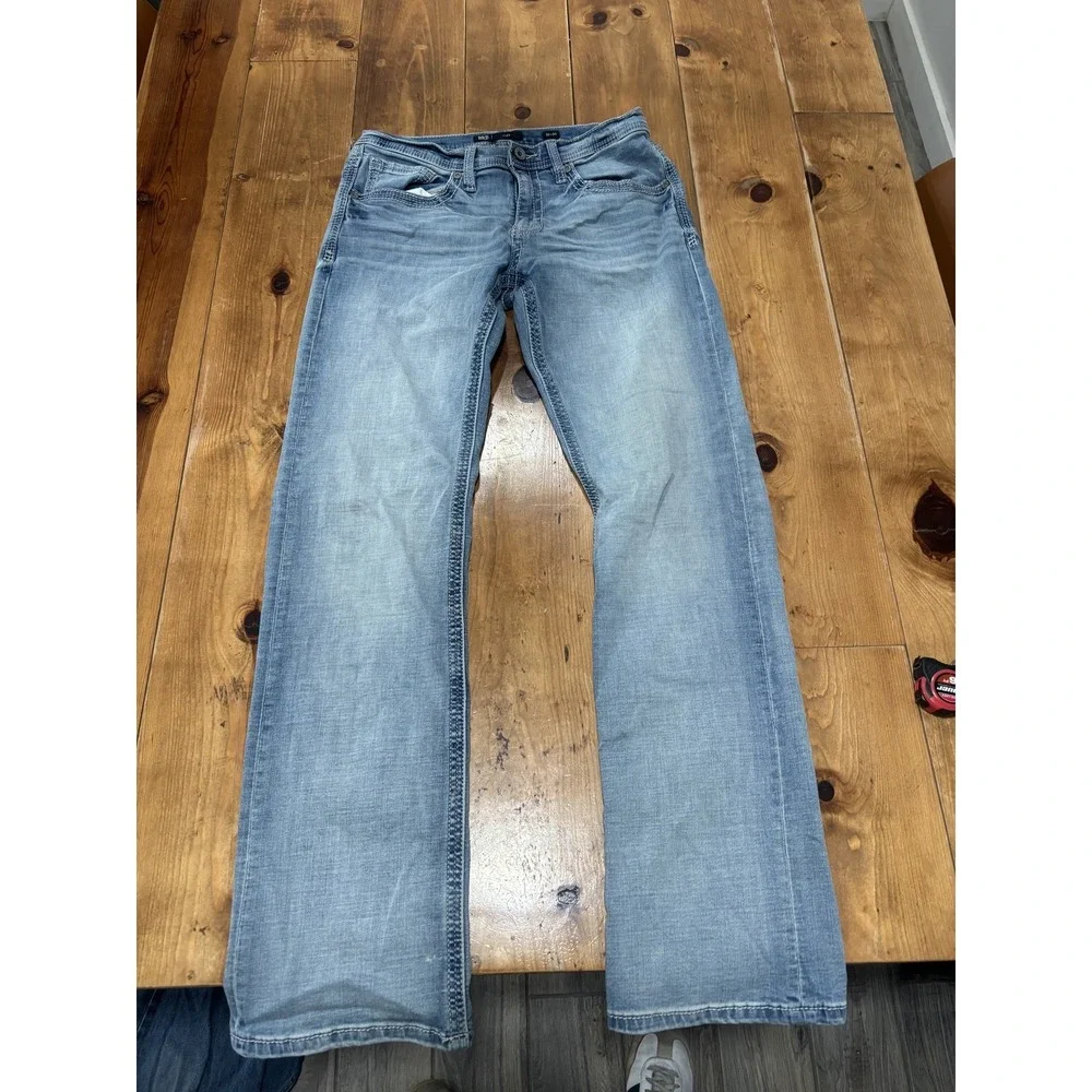 BKE Jake Men's Jeans Size 32x34 Light Wash Straight Denim Button Fly